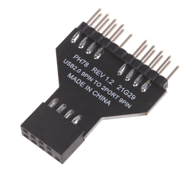 9-Pins USB HUB USB 2.0 Stik til RGB Lampe Fan Motherboard USB 9-Pins Interface Header Splitter 1 til 2 Forlængerkabel