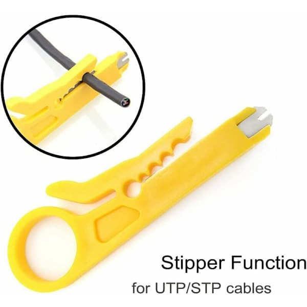 10 stk. Mini Kabelavisolerer + Kutter for RJ45 Cat5/6 Nettverks- og Datakabler