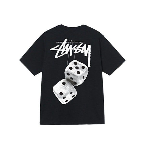 Unisex 2024 Stussy Fuzzy Dice T-skjorte Pustende T-skjorte Topper Svart Black S Black S