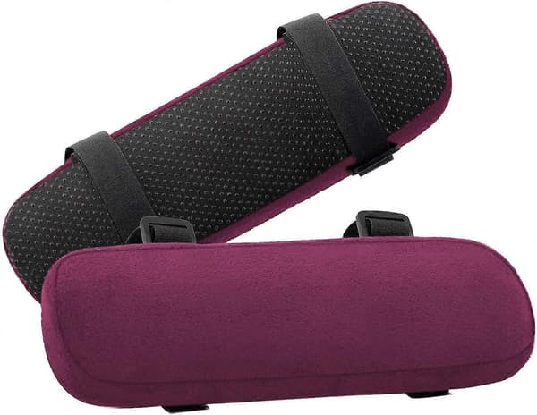 Stol Armlenputer 2 stk, Memory Foam Spillstolpute, Vinrød