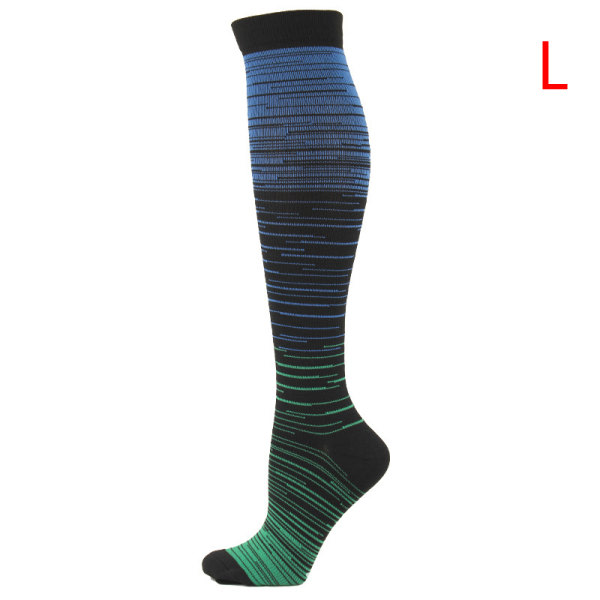 Strumpa Gradient Kompression Blandad Färg Tryck Mid-tubeSpor A6 ONESIZE A6 ONESIZE