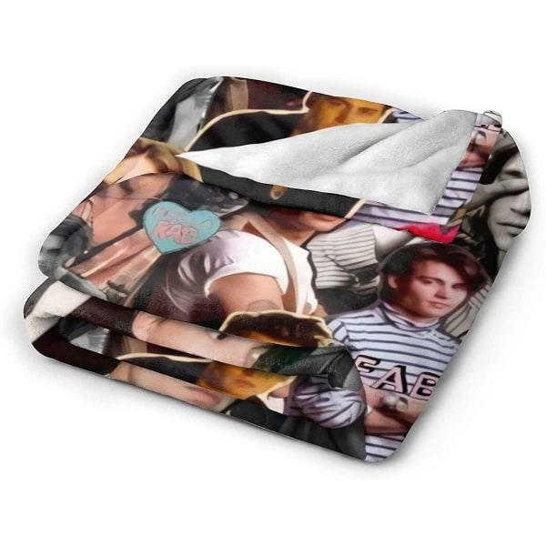Johnny Depp Blød og behagelig varm fleeceplaid til sofa, kontorstol, sovesofa - Cozy Fluffy Plush Throw Blankets Strandtæpper - d259 50x40in 125x100cm