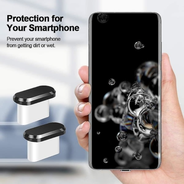 2-pack Typ-C-dammskydd, USB C-port dammskydd, dammskydd för Typ-C-enheter som Samsung/macbook/vivox5pro/iphone/ Micro USB/Android Mo