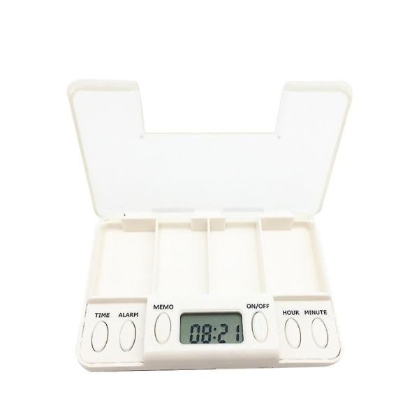 Farfi 4 Grid Intelligent Elektronisk Alarm Timer Medicin Box Pillebeholder Organizer