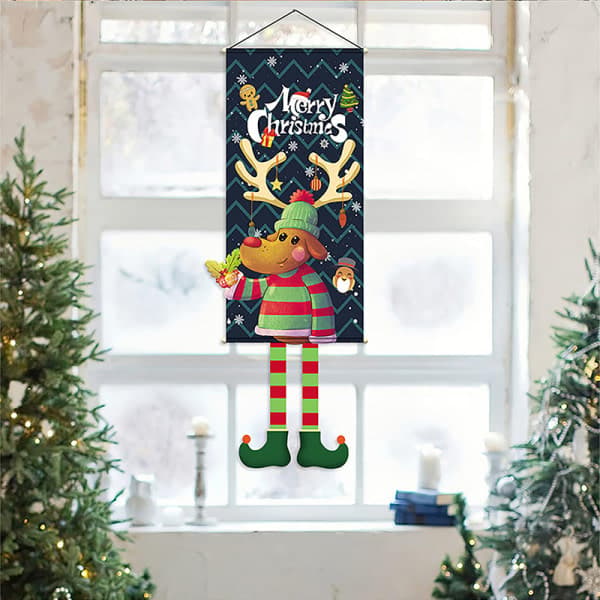 CDQ 1:a God Jul Hängande Flaggor Jul Atmosfär Layout A2