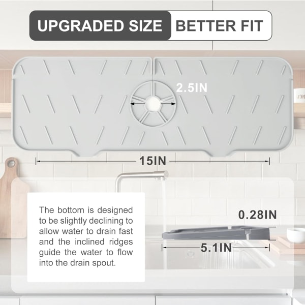 Silikon Diskhosskydd Gen 2 - Uppgraderad Kranmatta med Lutning, 15\"