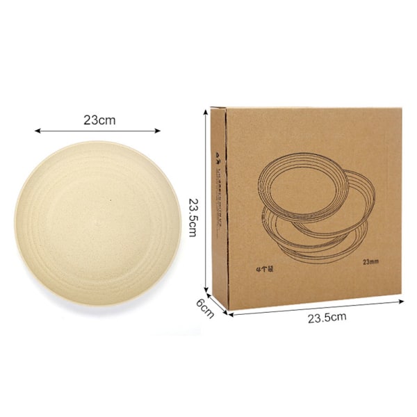 Särkymättömät Lautaset, 4 kpl, Myrkytön Turvallinen Lapsille & Aikuisille, Kevyet Astiat 25cm