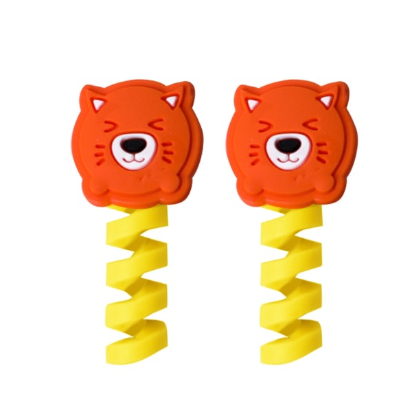 2 stk Håndterings Silikon USB Lader Datakabel Beskytter Ledning Trådsparer Cove Bear