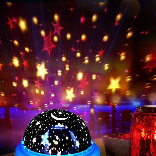 Roterende LED-lys projektor Barn Baby Stjernehimmel Mood Nattlampe Lilla One-size