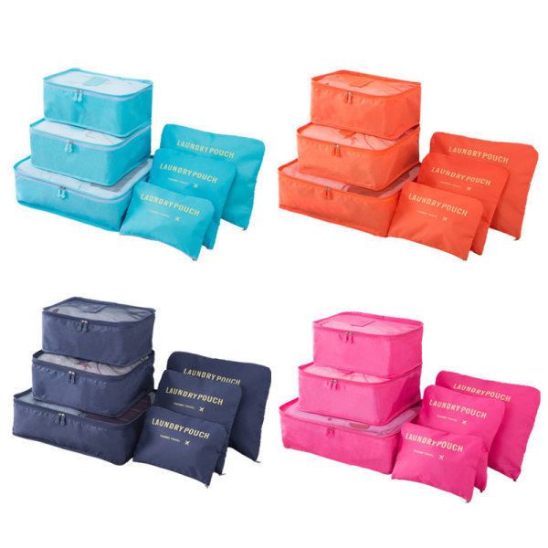 6-pack Organiserset för Resväskor Storlek 6