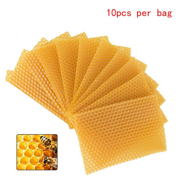 10 stk Gule Honeycomb Foundation Bee Hive Voksrammer Beeeeeep Gule Yellow