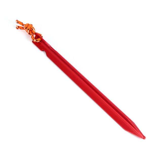 4-pack 18 cm aluminiumlegering vindrep Ankare tältpinnar stift jordspik (röd)