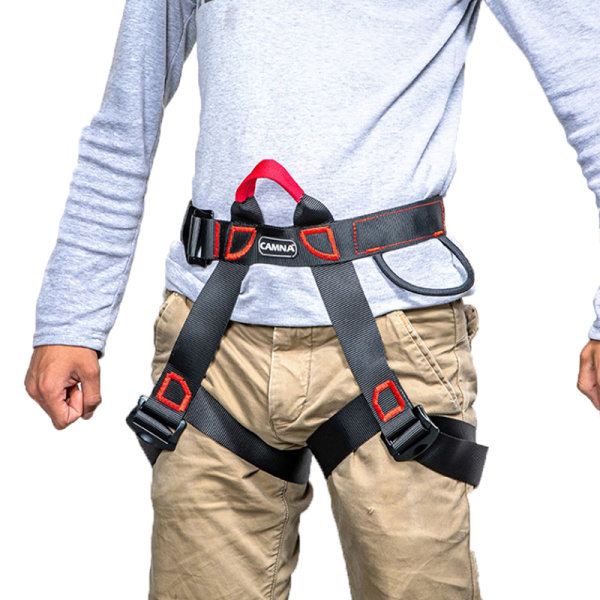 Camping sikkerhedssele udendørs klatring udendørs udvide halv krop H sort one size Black One size