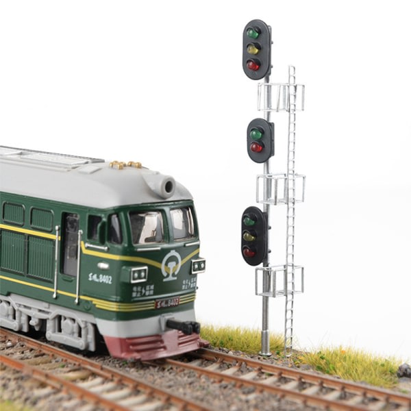 1:87 Modell tågtrafikljus 3V/12V för Train Railway ama Gaug Black
