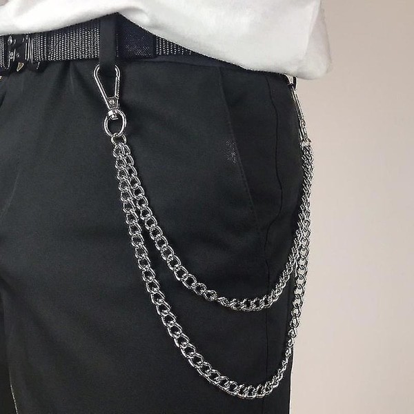 2-pak Mode Bukser Kæder til Mænd Jeans Kæder Punk Hip Hop Bukser Kæder Midjekæder Kvinder