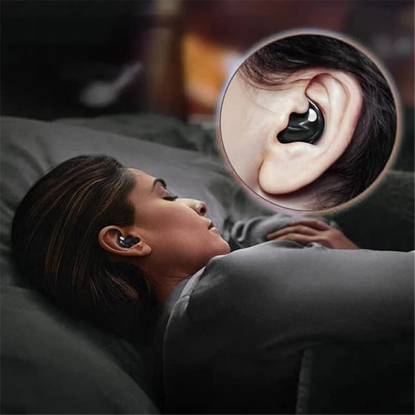 Invisible Sleep Wireless Headphone IPX5 Vattentät, 5.3 hörlurar Touch Control sort black