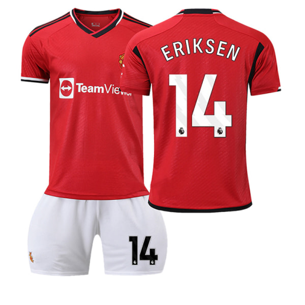 23-24 Manchester United hemma fotbollströja barn vuxen tröja nummer 14 Eriksen shirt and short #28