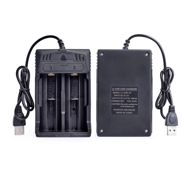 1-2 Slot Smart Lader med LED-indikator Intelligent Batterilader for 14500 16340 18650 26650 Oppladbart Batteri