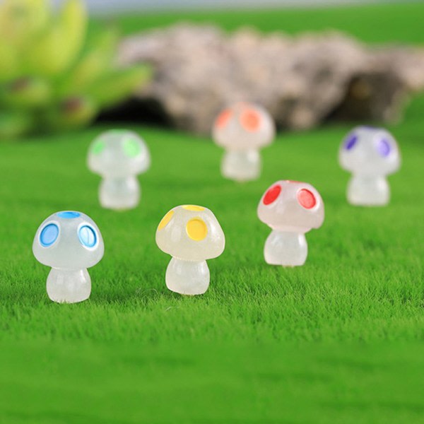 10 st svamp lysande mikro landskap figur prydnad glödande Multicolor one size Multicolor one size