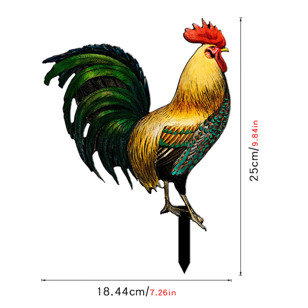 Tuppstaty 2D kycklingskulptur for hagedekorasjon Værbestandig A A