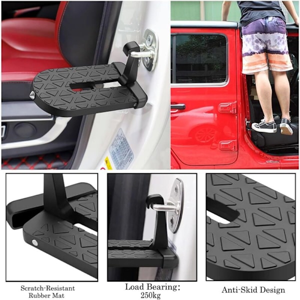 Kokoontaitettava yleismallinen auton oven askelma U-lukolla SUV:lle, Jeepille, matkailuautolle - Marche Pied Camping Car