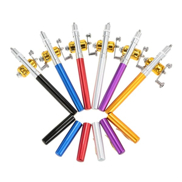 Angelrulle Combo Kit Mini Teleskopisk Bærbar Lomme Fiskegrej + Hjul Aluminium Legering Fisketilbehør