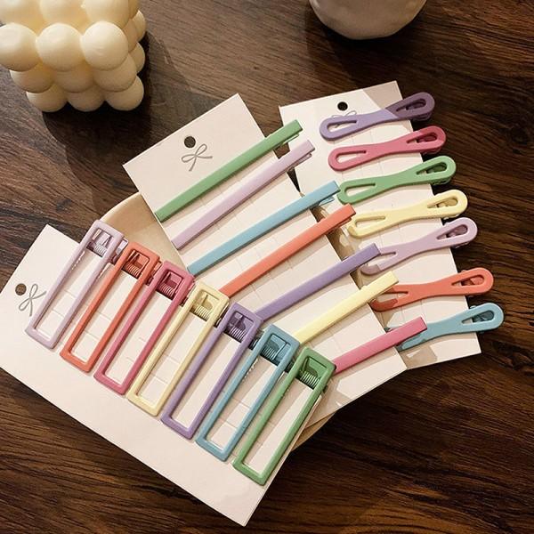 1Set Söpö e Barrettes Tyttö n Style Hiusneulat Candy Color Bangs A4