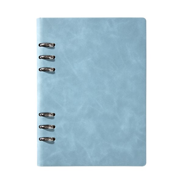 Practical 6 ring binder Planner Notebook A5 refillable loose leaf round ring journal notepad with 100 sheets of lined paper Blue