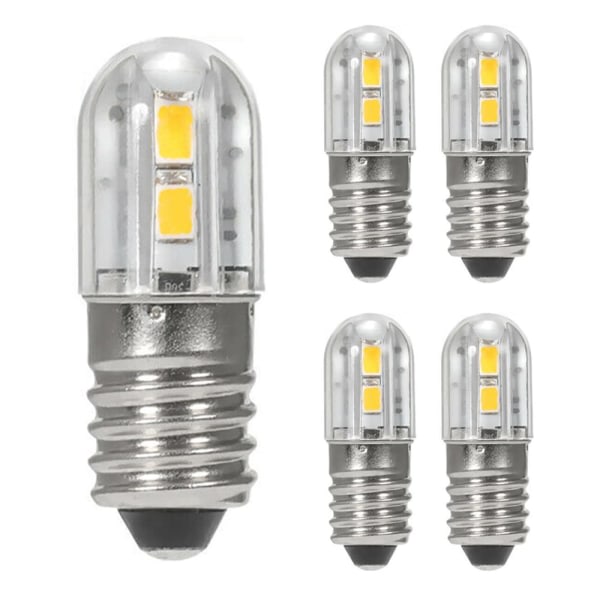 2-pak E10 6V LED-pære med 2835 skruebase 4 SMD-chips Gul opgradering til forlygte Lommelygte