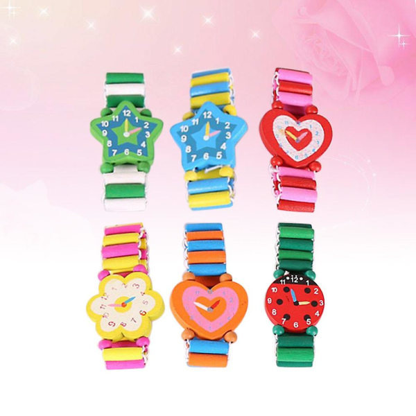 6 stk Priser Barn Tegneserie Ristwatches Tre Watch Tre Armbåndsur Watch