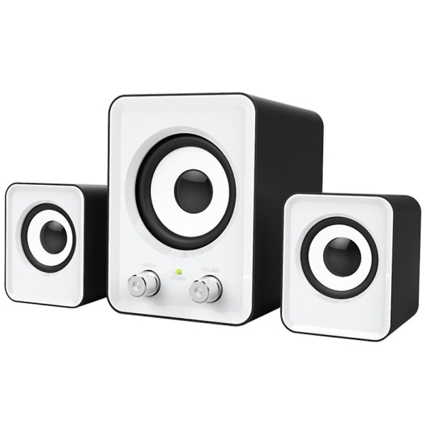 Kompakt 2.1 subwoofer USB-högtalare, kraftfull för bärbar smartphone