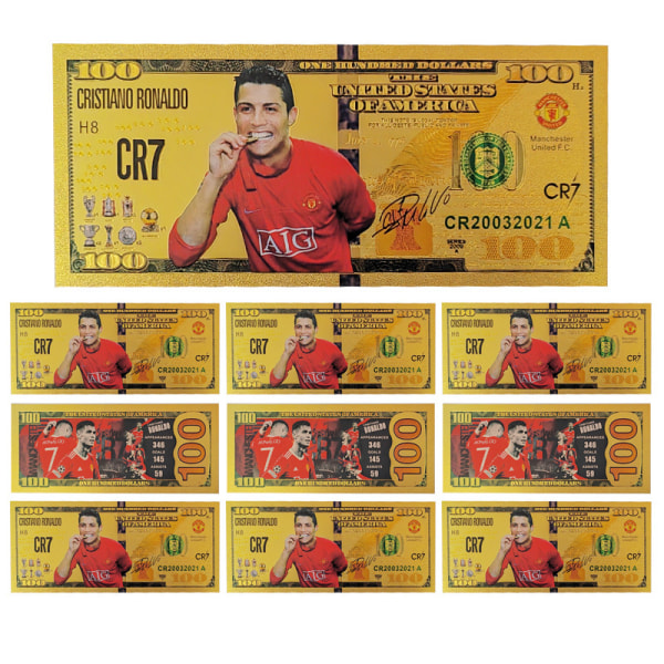 Ronaldo stjernefodbold mindebanksseddel europæisk cup perifer sand super liga souvenir perifer 2pcs 5