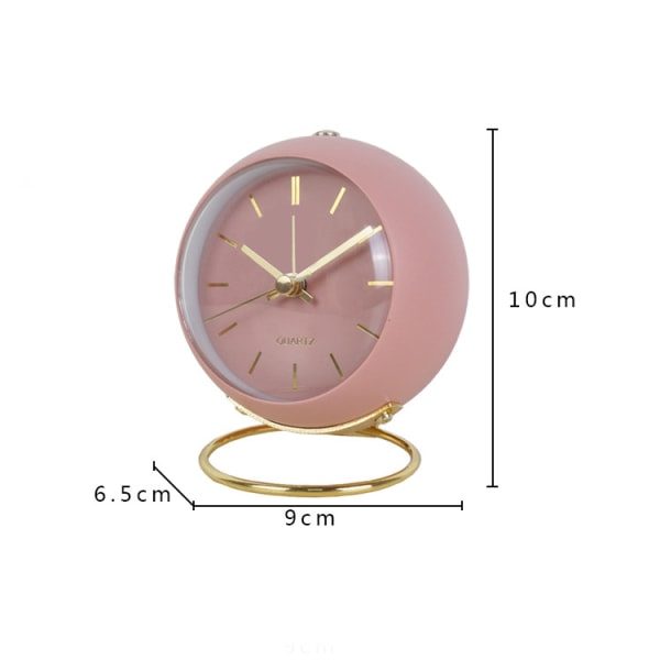 Enkel elektronisk skrivbordsklocka Barnväckarklocka Student sängbord Tyst självlysande pekklocka , rosa , 9*6,5*10cm,