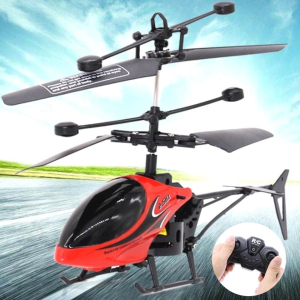 Mini RC Helikopter Radio Fjernkontroll Elektrisk Mikroflyplan Blå B