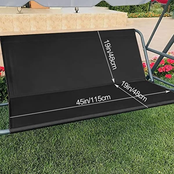 Överdrag för trädgårdsgunga, Överdrag för gungstol svart 115cm x 48cm x 48cm