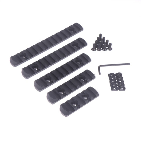 5 stk Tactical M-Lok Picatinny Rail 5 7 9 11 13 Slots Mlok Sort
