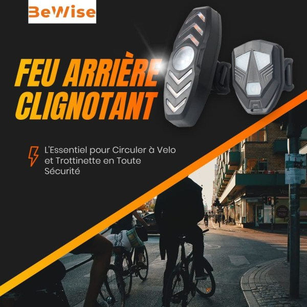 Cykel-Scooter blinkande bakljus, trådlös fjärrkontroll, 6 ljus