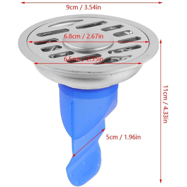 CDQ Gulvdræn Tilbagefaldshinder, Dræn Tilbagefaldshinder Envejsventil Drænrørsforsegling Slangeprop (9 cm) 9 cm