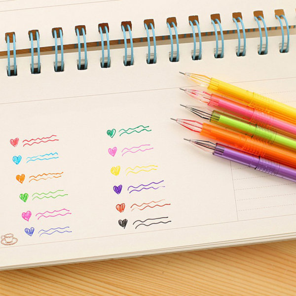 Diamant Gel Penna Skolmaterial Draw Random Färgade Pennor Student Candy Färg