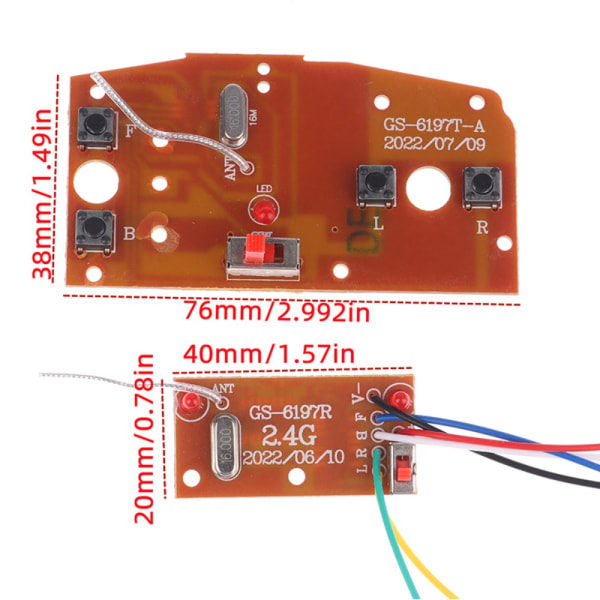 RC-styrkort RC-sändarkort Fjärrkontrollkort 2-pack