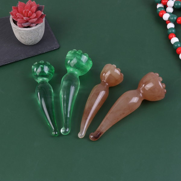 Lotus GuaSha hierontatyökalu Jade Stone kasvohierojalle iho vihreä S