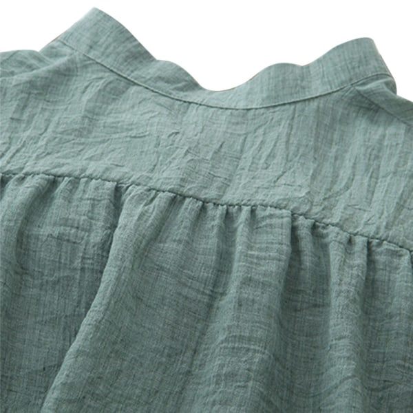 Kvinnor Höstöverdelar Linne Button Down Lös Casual Career Shirt L Grön L Green L