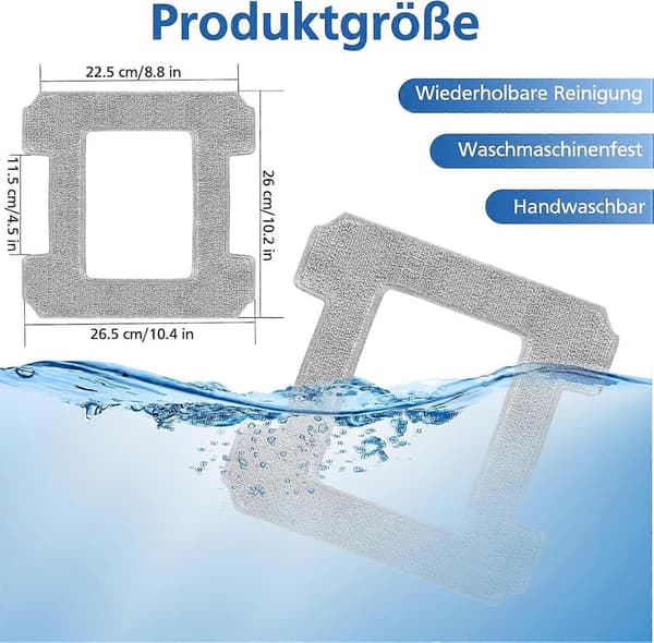 Ecovacs Winbot W1/W2 Renseputer - Vaskbar Mikrofiberklut for Vindusroboter