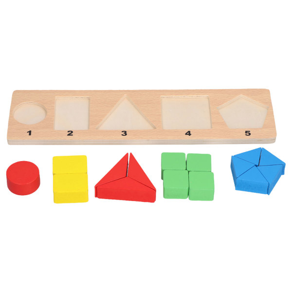 Geometriskt träpussel Formigenkännande leksak Montessori matchande spel Pedagogisk barnleksakGeometrisk formigenkänningstavla Typ C