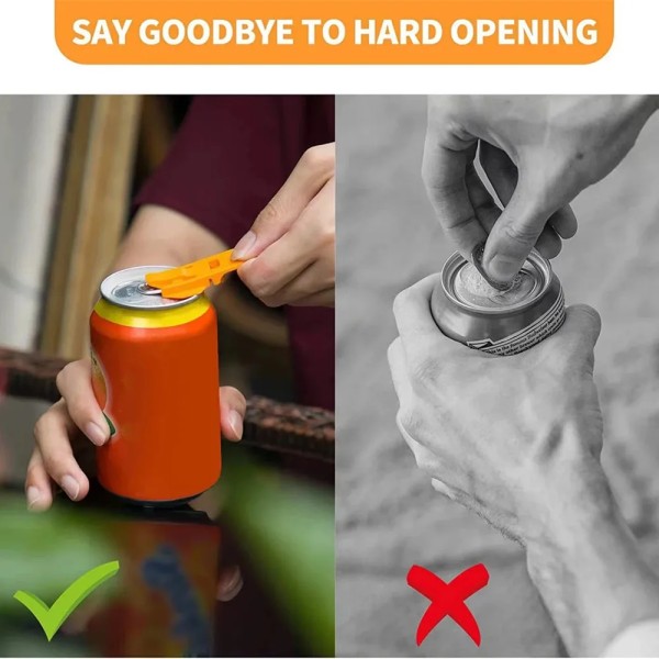 Enkel bærbar flaskeåpner gjenbrukbar enkel boksåpner forseglet drikke øl cola åpner lokkfjerner kjøkkenutstyr campingverktøy 12pcs orange
