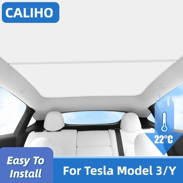 Solskjerming for Tesla Model 3 Soltak Highland 2024 Model Y 2021-23 Isdukkespenne Sol Pare Glass Foran Bak Takluke Tilbehør gray Model Y