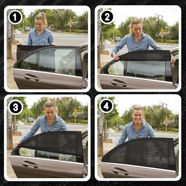Car Window Mosquito Net with Sun Protection – 2-Pack Multicolor multifärg