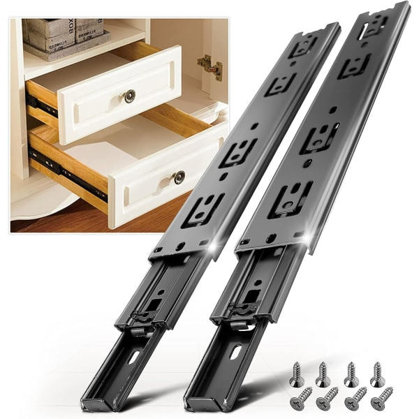 Skuffeskinner, lastkapasitet opptil 45 KG, med kullager 250 mm forlengelse, 1 par (2 stk)