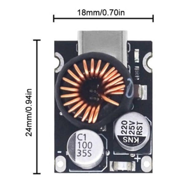 Tukee PD3.0 () 65W pikalatausmoduuli Qualcomm QC2.0 ja QC3. Musta onesize Black onesize