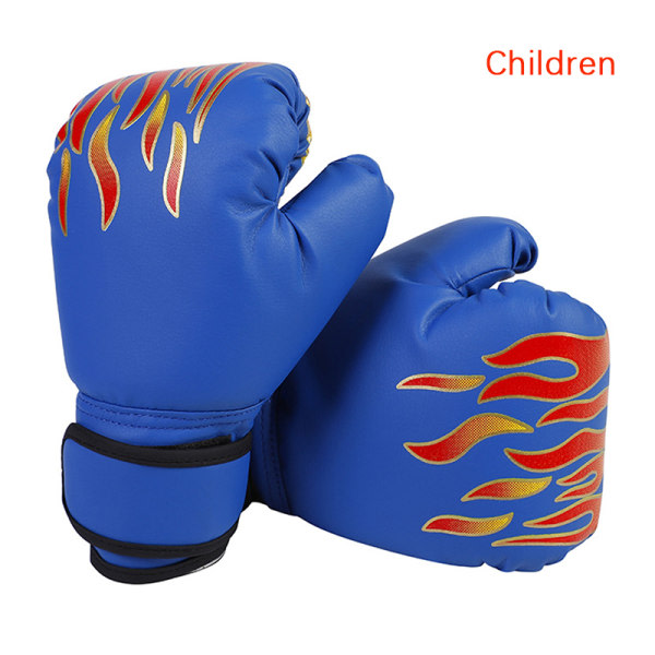 Boxningshandskar för barn Läder Kick Boxningshandskar Skyddshandske Blå barn